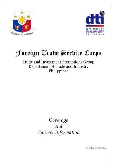 DTI Foreign Trade Service Corps, 3rd Floor DTI .